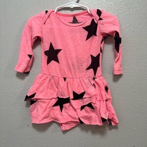 nununu Pink Star  Dress onesie size 6-12 month